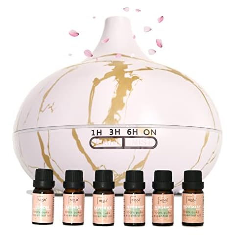 Humidificador de Aceites Esenciales 550ml Mármol Blanco Cover