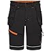 Price comparison product image Worktough - Holster Work Shorts - Mens Shorts Work Trousers - Cargo Shorts Men - Shorts with Zip Pockets - Holster Pockets - Black - Size: 42W