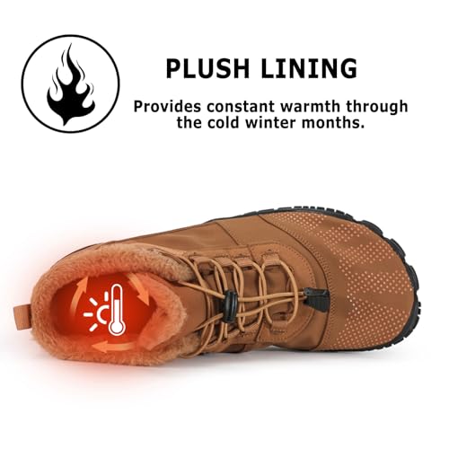 CERYTHRINA Men Women Barefoot Shoes Winter Wide Toe Box Walking Boots Plush Lined Warm Snow Boots Outdoor Anti-Slip Ankle Boots4