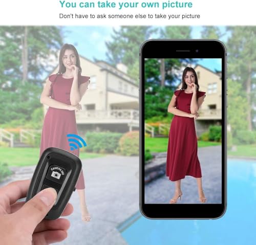 Image of Smartphone Bluetooth AB Shutter Button Portable Travel Wireless Lightweight Remote for Mobile Camera Selfie Picture Clicker Photos & Videos Compatible with iPhone /Android /iPad /Tablets