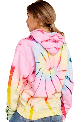 Glam Tie Dye Hoodies For Women - Pullover Tie Dye Sweatshirt With Ties - L… Neon #TOP1