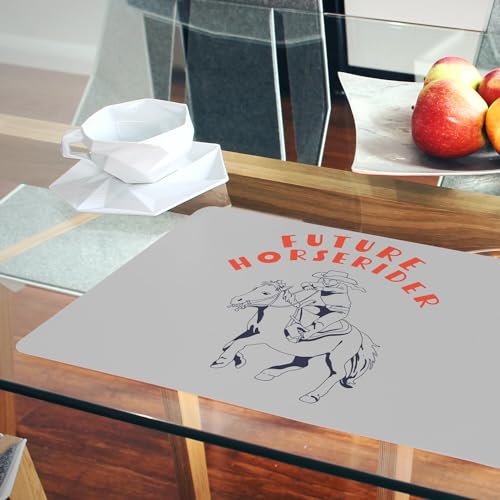 Napperons gris Future Horserider sets de table liège grand format 4pcs