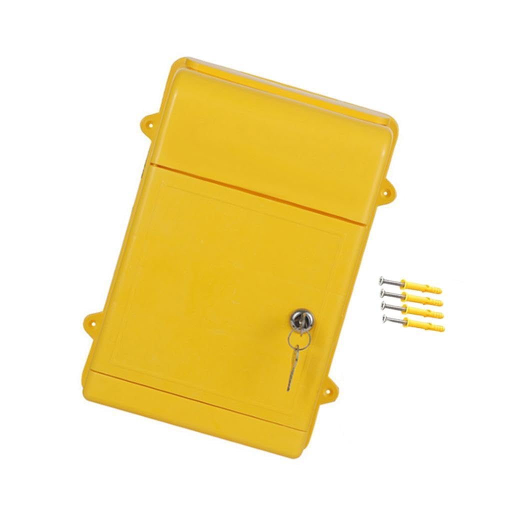 CALANDIS™ Wall Mount Mailbox Back Hollow Locking Mailbox for Outdoor Outside Yellow-image-47