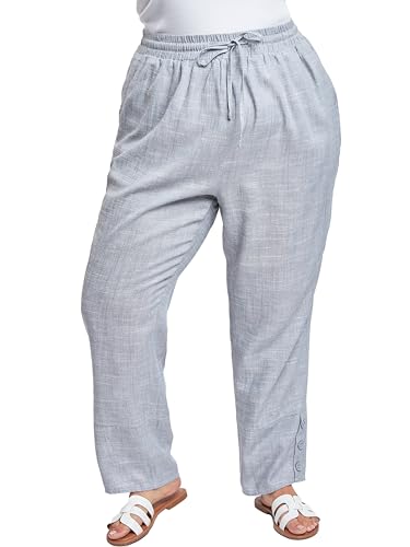 Royalty For Me Womens Women´s Plus Linen Button Hem Flood