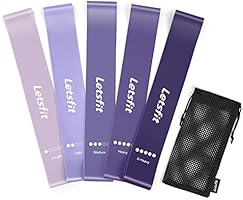 Letsfit Resistance Bands, Exercise Bands Set with Instruction Guide & Carry Bag, Strength Workout Bands for Fitness Home Gym