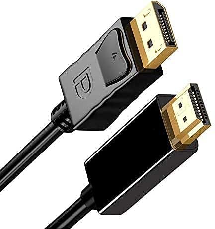 chammom DisplayPort to HDMI HDTV Cable 6 feet, Gold-Plated DisplayPort DP to HDMI Cable Male to Male Adapter 1080P Support Video and Audio for DELL, HP, ASUS, etc…
