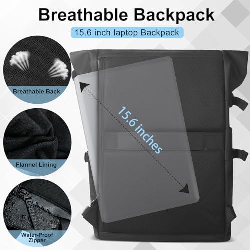 Rolltop Backpack 15.6 Inch Laptop Backpack Men Women Casual Daypack Daypack