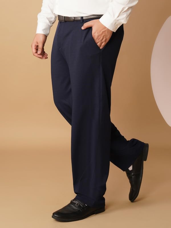Image of OOMPH! Luxury Lycra Stretchable Formal Pants for Men | Stylish Slim Fit Men's Wear Trousers for Office or Party | Mens Fashion Dress Trouser Pant
