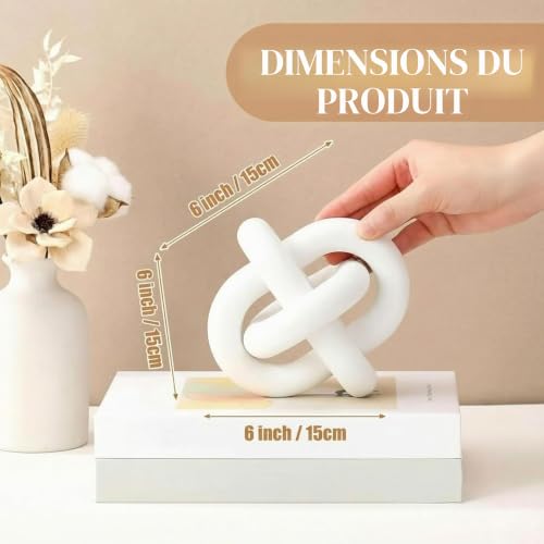 Table basse en bois sculpté main Yalikop rustique blanc chic - 3