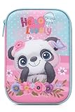 Estojo Infantil 3D em EVA Unissex com 3 Compartimentos – Estojo Escolar Grande para Lápis, Canetas e Acessórios | Porta-Canetas Fofo Resistente, Volta às Aulas (Panda)