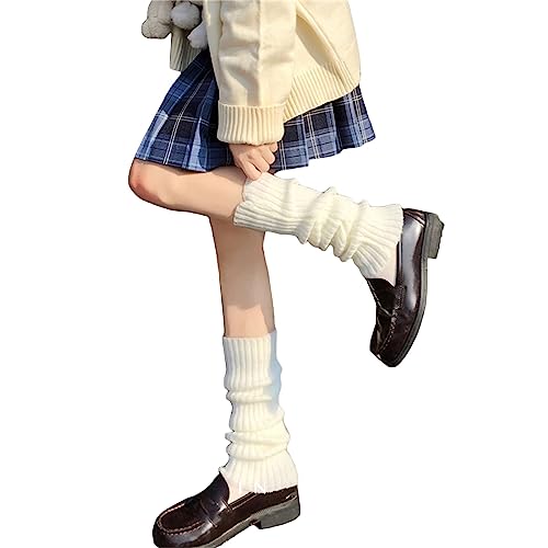 Image of Women Y2k Leg Warmers Ribbed Knitted Harajuku Kawaii Leg Warmers Streetwear
