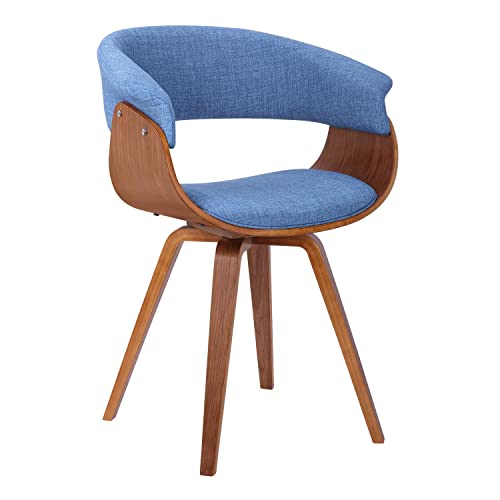 Armen Living Summer Dining Chair, Wood, Blue 22D X 25W X 31H In #TOP9