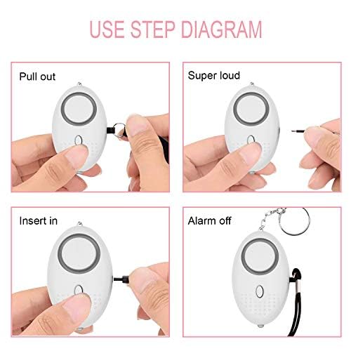 Image of ZIBUYU Safety Alarm Keychain, 1 Pack, 130dB Siren, LED Light