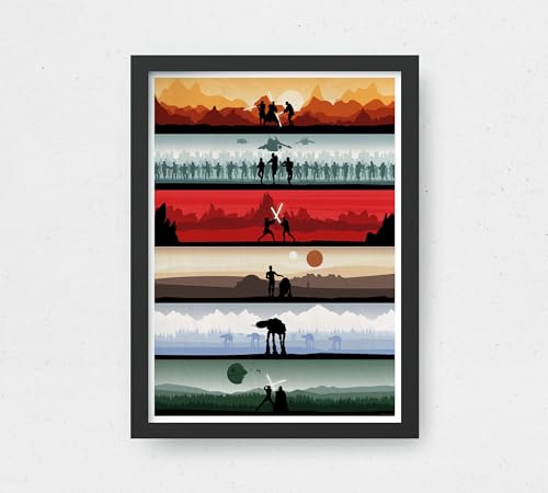 Affiche Star Wars intégrale d'art minimaliste sur papier mat - 3