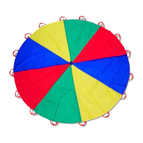 Regenbogen Schwungtuch Kinder Schaukel mit 12 Griffen für Kinder 3 m Indoor/Outdoor Gruppenspiel für Schulen & Kindergeburtstage