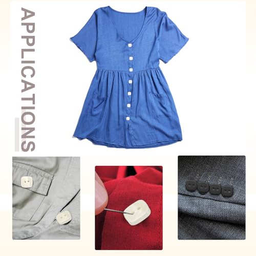 Boutons carrés noirs 11 mm pour réparer facilement une chemise ou une veste
