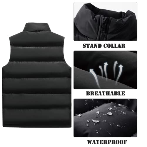 Msmsse Men's Outerwear Vests Casual Winter Outdoor Padded Puffer Vest For Men 01 Army Green L #TOP2