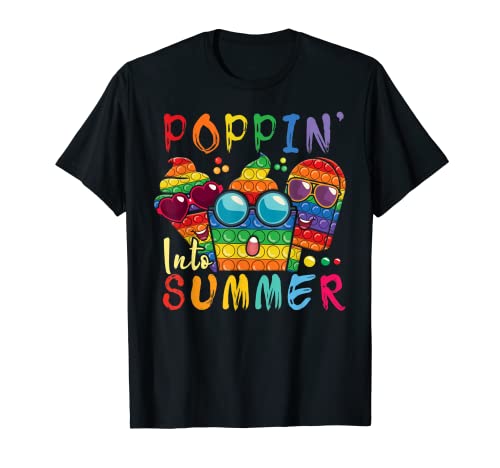 Escuela de día lindo arco iris feliz primer día de verano Camiseta