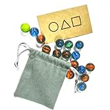 Squid-Gamez Glass Marbles Kit - Includes 20 Glass Marbles + Pouch & Game Invitation Cards - Nostalgic Korean Marble Game for Fans & Collectors - Marbles Bulk for Ages 15+ - Classic Style (1 Set)