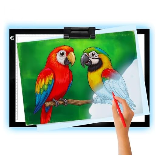 Crafts & Co® Mesa de Luz A3 ULTRA FINA para Calcar | Tableta de Luz A3 Regulable | Pantalla LED con Brillo Ajustable y Cable USB | para Animación, Tatoo, Dibujo y Diamond Painting | 470 x 345 mm