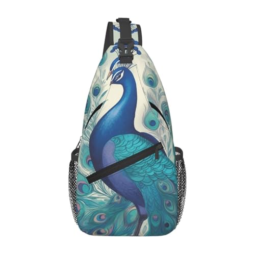 Bolso tipo sling unisex para pecho en poliéster negro