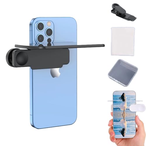 4 PCS Smartphone Camera Mirror Reflection Clip Kit, Phone Mirror for Creative Photography, with Adjustable Clip and Storage Box, Ideal for Social Media Content and Travel Blogging ﻿