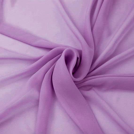 MDS Pack of 15 Yard Chiffon Fabric, Sheer Soft Draping Fabric Bolt for Wedding Party Backdrop Arch Decoration, Apparel Bridal Dress Sewing DIY Crafts Solid Gauze Fabrics 44 Wide - Lavender
