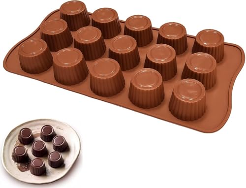 PARENCE.- Moule en Silicone 15 Cavités pour Pralines, Bonbons et Chocolats – Antiadhésif, Réutilisable et Facile à Démouler – Résiste à -40°C à +230°C – 21 x 10,5 cm