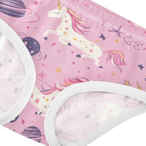 Wusikd Cute Space Unicorns Girls' Underwear Cotton Space Stars Planets Girls Briefs Soft Toddler Underwear 2T4