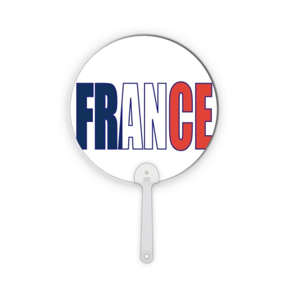 Drapeau de pays France éventail rond plastique portable artisanat mode