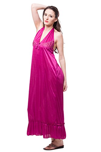 Image of Fasense Women's Satin Maxi Casual Regular Nightgown