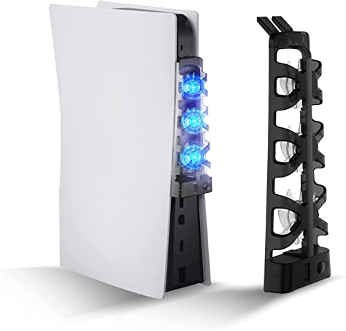 Image of TCOS TECH PS5 Cooling Fan External USB Cooler with LED Light PS5 Console Cooling Fan with Extra USB Port for Sony Playstation 5 Digital Edition /Ultra HD Console