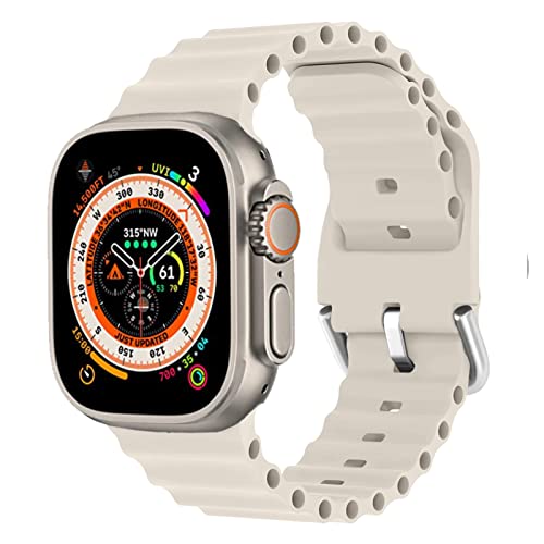 Bracelet Ocean réglable Apple Watch 45mm silicone étanche sport homme femme