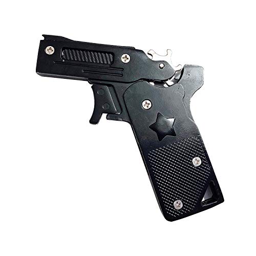 Zhou-long Klassisches Gummiband, faltbar, 6 Stück, halbautomatisch, tragbar, Zinklegierung