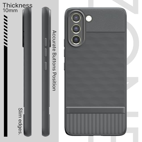 Image of Pikkme Back Cover for Samsung Galaxy S21 FE 5G Soft Grip 3D Hexa Cube Texture Silicone Bumper Case (Grey)