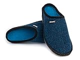 Schawos Filz Hausschuh für Damen, ungefüttert, Qualitäts-Pantoffel, mit anatomisch geformtem Fußbett und aktiver Fersendämpfung, ideal auch im Sommer, Modell: 132FSN (38 EU, Blau (132F), numeric_38)