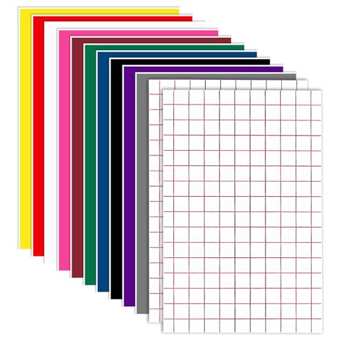 ReaJoys Plotterfolie Selbstklebend 12 Stück Permanent Vinylfolie Plotter Folie Selbstklebend Plotterfolie Vinyl für Geschenk Tasse 30 X 20cm