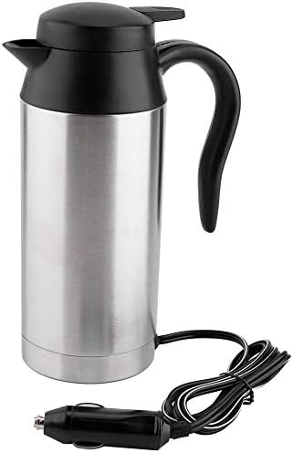 Garsent 750ml 24V Car Electric Kettle, Portable Stainless Steel Travel Car Cigarette Lighter Hot Water Kettle Electric Mug Kettle for Tea, Coffee. (12V)