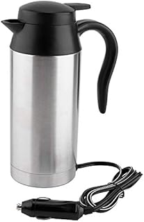 Garsent 750ml 24V Car Electric Kettle, Portable Stainless Steel Travel Car Cigarette Lighter Hot Water Kettle Electric Mug Kettle for Tea, Coffee. (12V)