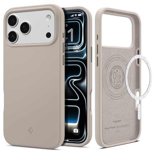 Image of Spigen Silicone Fit MagFit Back Cover Case Compatible with iPhone 17 Pro (Silicone | Stone)