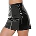 Geagodelia Mini Rock Damen High Waist Rock A Linie Rock für Frauen Lederrock Bodycon Rock Mini Bleistiftrock (Schwarz, S)