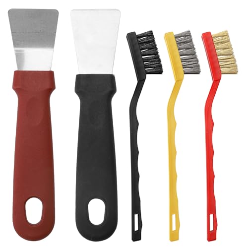 APOMOONS 2 Rasqueta Vitroceramica & 3 Cepillos De Limpieza, Rascador Vitroceramica Cuchilla...