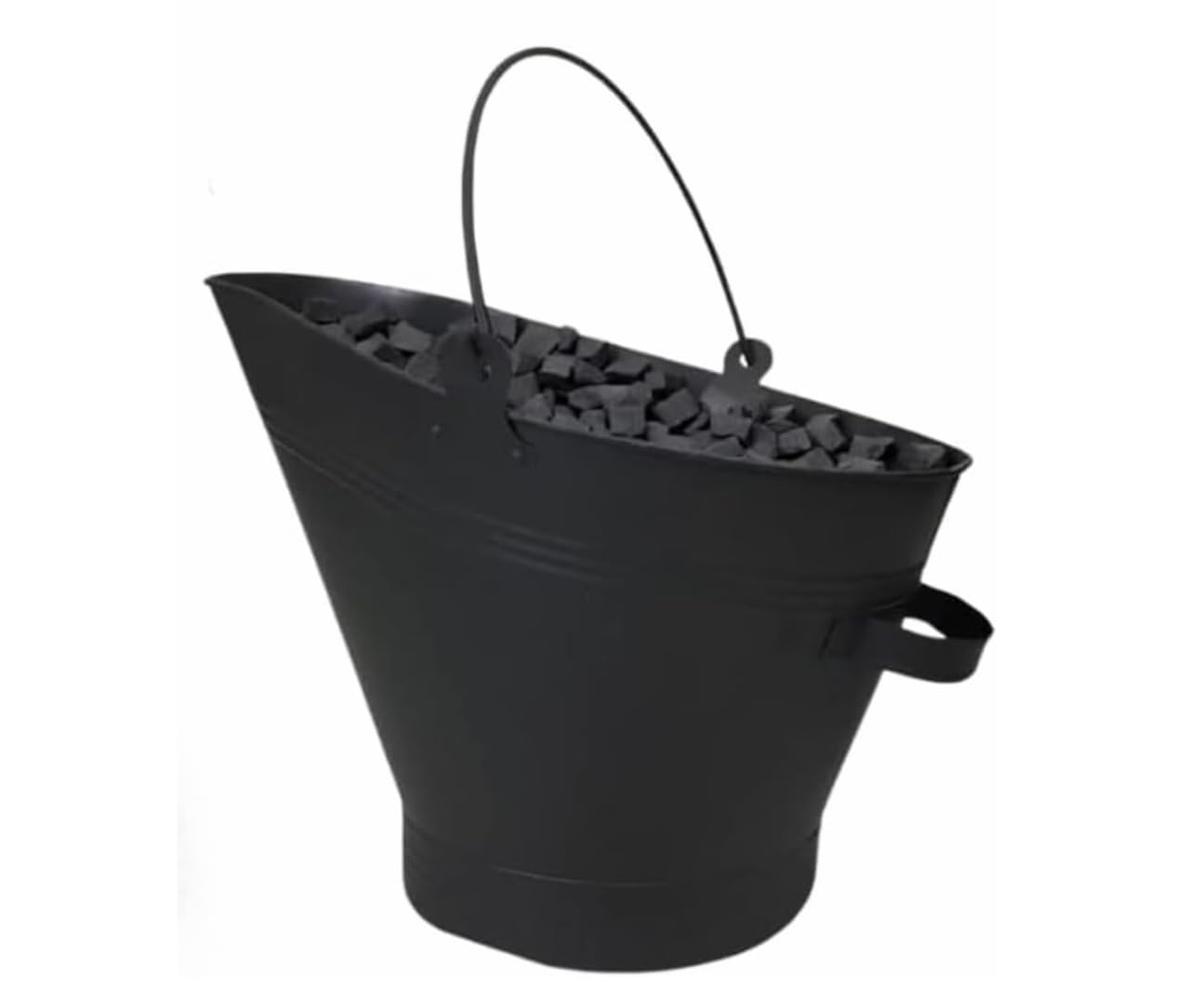 Trendi Black Metal Fireside Waterloo Bucket & Companion Set| Fireplace Coal & Wood Scuttle | Includes Poker, Shovel, Tongs | Coal Wood Burner Accessories Kit (Waterloo Bucket )