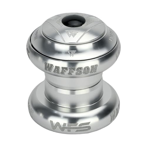 WFS NV.73 1 Inch Threadless Bike Headset - CNC Alloy, ISO 26.4mm Crown Race, Sealed Bearings, Includes Top Cap and Starnut, Silver