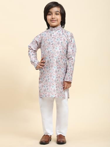 Image of Pro-Ethic Style Developer Boys Silk Kurta Pajama For Kid's Boys Ethnic Wear | Jacquard Silk Kurta Pajama (S-236)