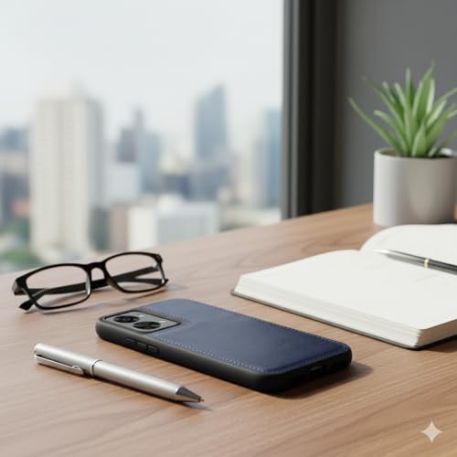 Image of Leather Case for OnePlus Nord 2T Premium Protective Stylish Slim Cover with Shockproof Raised Edges Blue