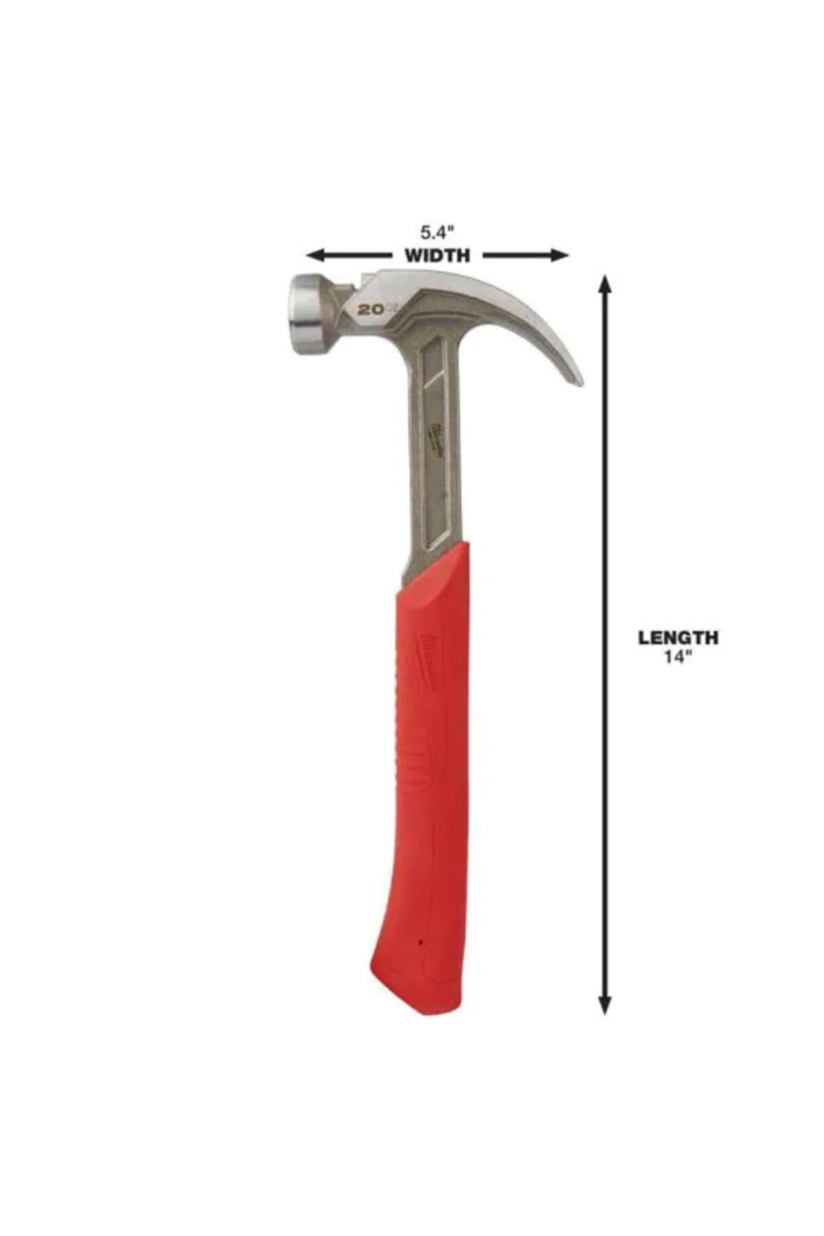 Milwaukee 48-22-9080 20oz Curved Claw Hammer Smooth Face ShockShield™