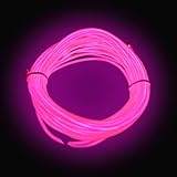 El Wire Neonlicht-Blitz, Elektrolumineszenz, verwendet für DIY-Design, verschiedene Feiertagsparty-Dekorationen (3 m, 1 Packung, Rosa)