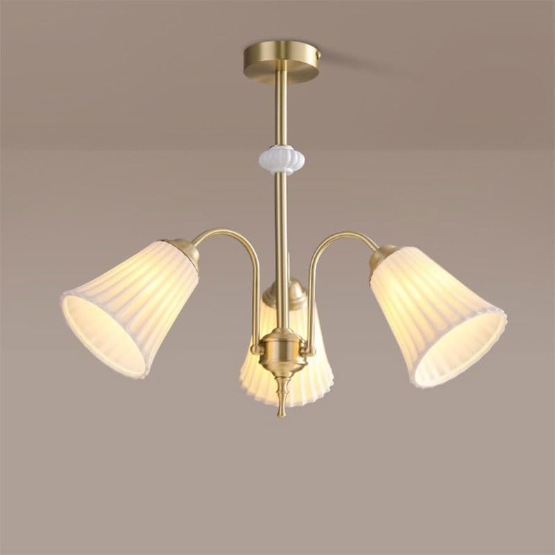 Suspension rétro français céramique blanche lampe suspendue 3 têtes chambre salon