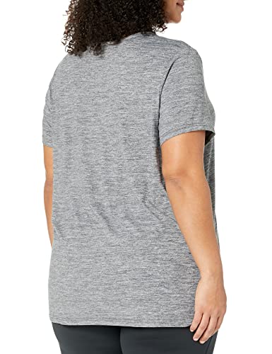 Amazon Essentials Women's Tech Stretch Short-Sleeve V-Neck T-Shirt (Available In Plus Size), Pack Of 2, Black/Dark Grey Space Dye, X-Small #TOP6